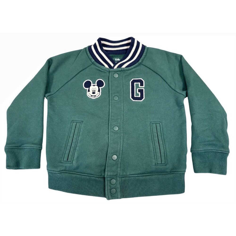 Disney Baby GAP Toddler 2 Yr Varsity Jacket Mickey Mouse Embroidered Bomber
